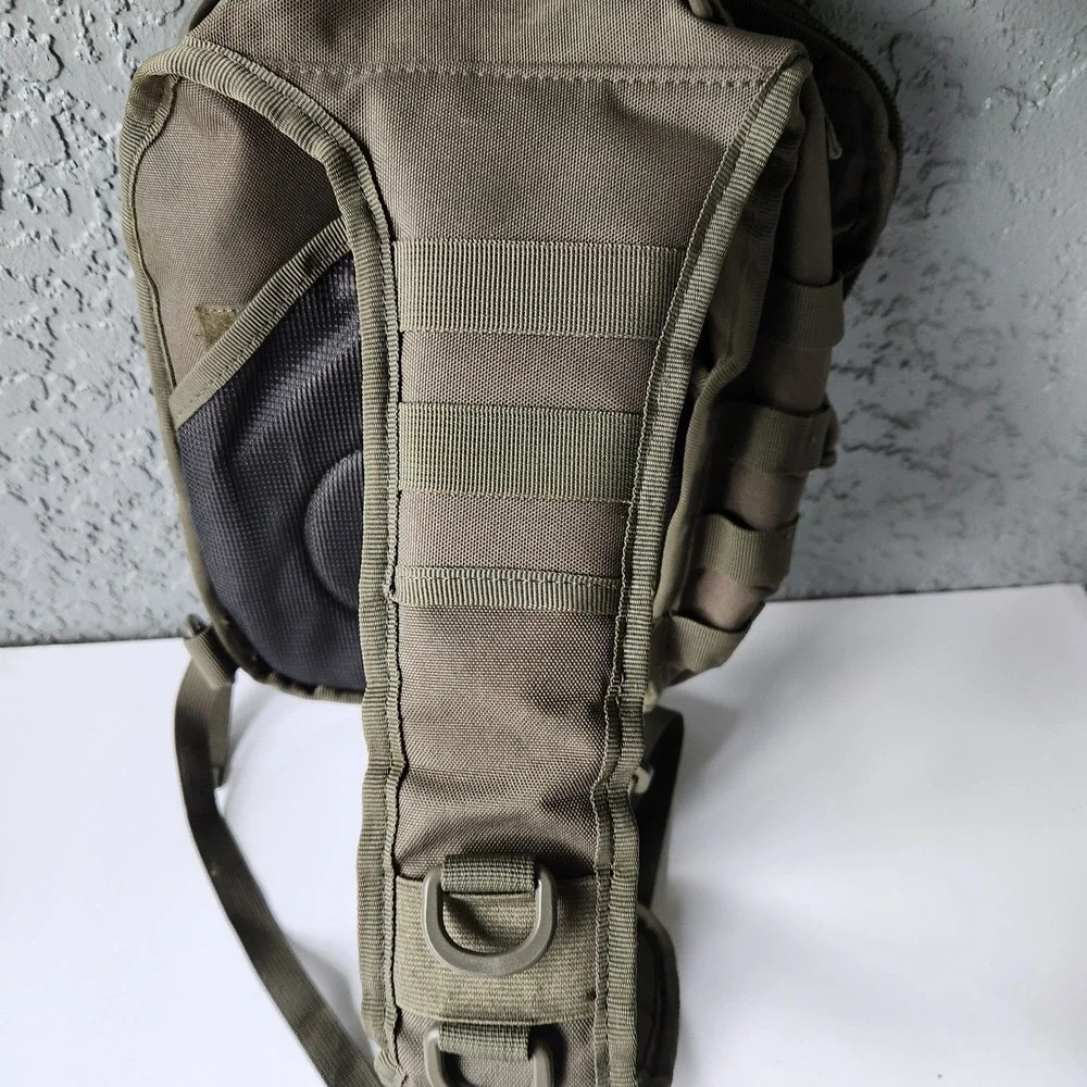 Highland Tactical Sling Bag Olive Drab Green MOLLE Shoulder Pack